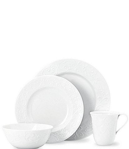 Lenox Opal Innocence Carved Scroll Porcelain 4-Piece Place Setting