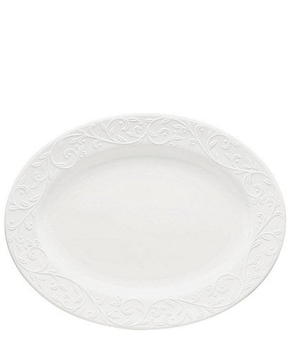 Lenox Opal Innocence Carved Scroll Porcelain Oval Platter
