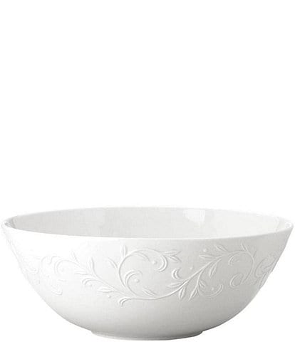 Lenox Opal Innocence Carved Scroll Porcelain Serving Bowl