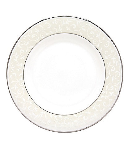 Lenox Opal Innocence Vine & Pearl Platinum Opalescent Bone China Salad Plate