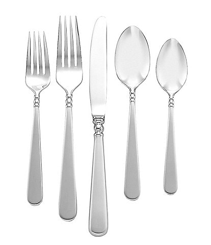 Fortessa Bistro 5-Piece Silver Stainless Steel Flatware Set