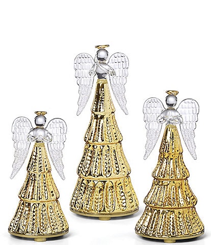 Lenox Radiant Light Collection Light Lit Angel Figurines, 3-Piece Set
