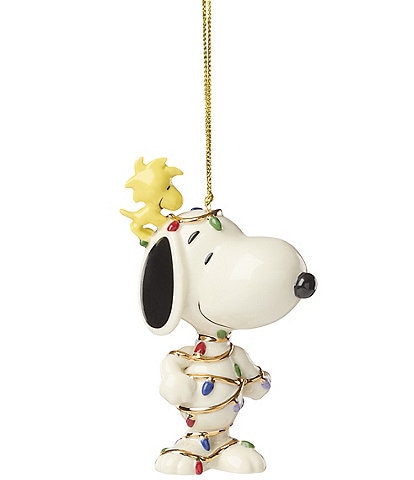 Lenox Snoopy Tangled In Lights Porcelain Ornament