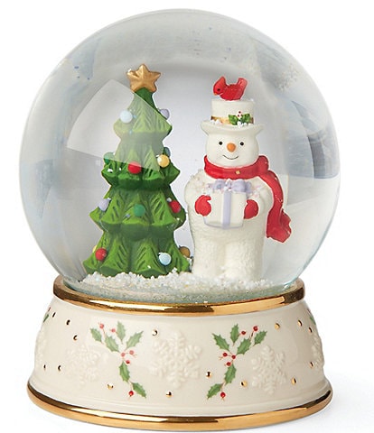 Lenox Snow Globes Happy Holly Days Snowman With Cardinal