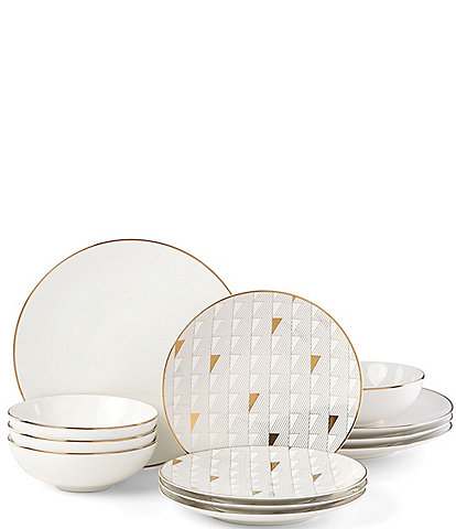 Lenox Trianna White 12-Piece Dinnerware Set