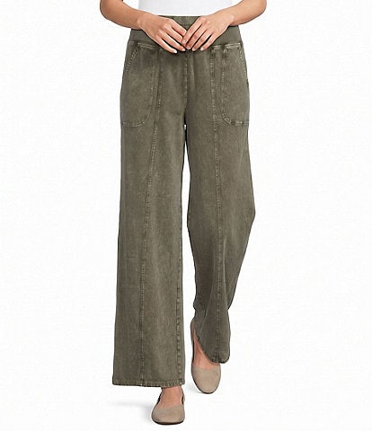 Leo & Nicole Acid Washed Knit Waist Pull-On Pants