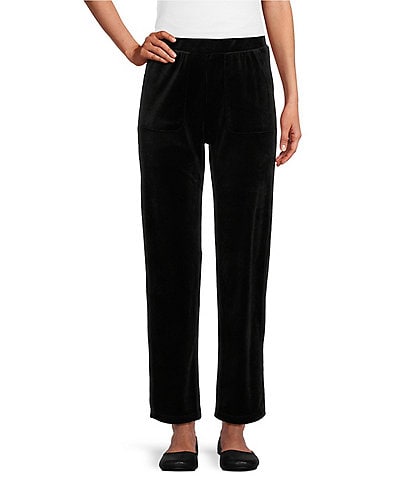 Leo & Nicole Petite Size Stretch Velour Pull-On Pant