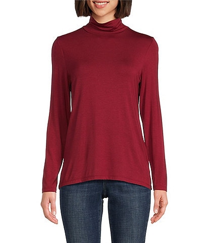 Leo & Nicole Solid Knit Turtleneck Long Sleeve Pullover Top