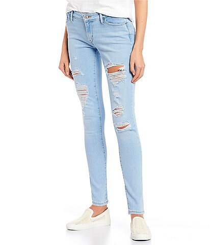 Levi's® 711 Destructed Mid Rise Skinny Jeans