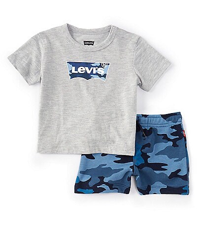 Levi's® Baby Boys 12-24 Months Short Sleeve Logo Tee & Camo Print French Terry Shorts Set