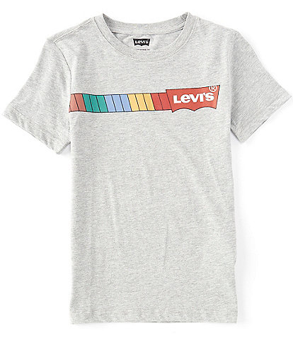 Levi's® Big Boy's 8-20 Short-Sleeve Rainbow Batwing Logo Stripe T-Shirt