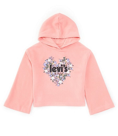 Levi's® Big Girls 7-16 Long Bell Sleeve Heart Pullover Hoodie