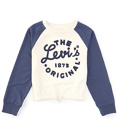 Levi's® Big Girls 7-16 Long Sleeve Raglan Cinched Top