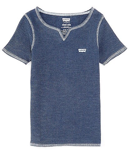 Levi's® Big Girls 7-16 Short-Sleeve Waffle-Knit Notched T-Shirt