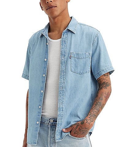 Levi's® Classic-Fit Short Sleeve Chambray Woven Shirt