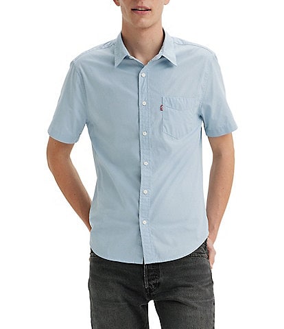 Levi's® Classic-Fit Short Sleeve Point Collar Pocketed Woven Shirt