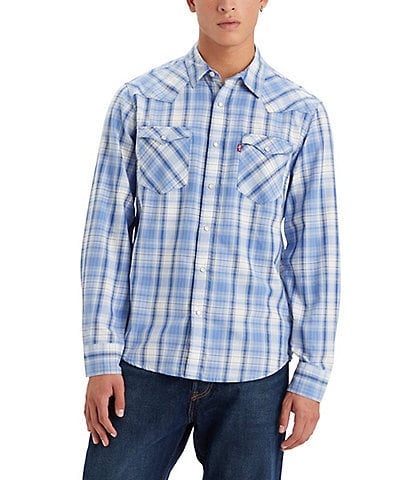 Levi's® Classic Fit Snap Front Long Sleeve Plaid Western Shirt