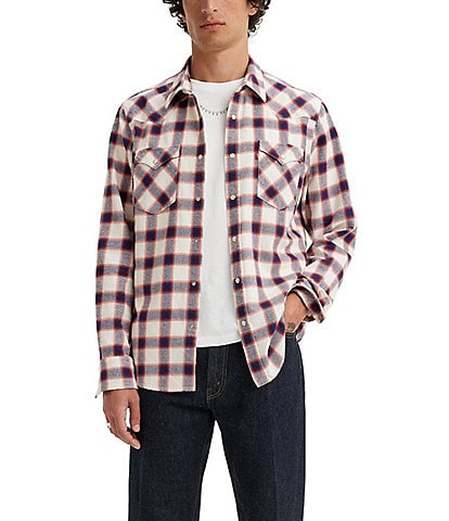 Levi's® Classic Standard Fit Plaid Woven Western Shirt