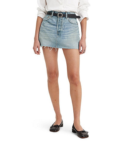 Levi's® Icon Mid Rise Raw Hem Denim Micro Mini Skirt