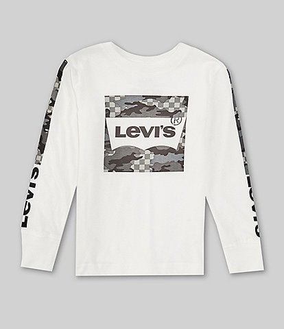 Levi's® Little Boys 2T-7 Long Sleeve Checkered Camouflage T-Shirt