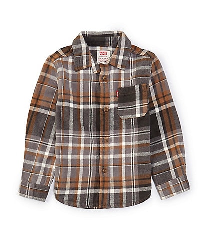 Levi's® Little Boys 2T-7 Long-Sleeve Plaid Flannel Shirt