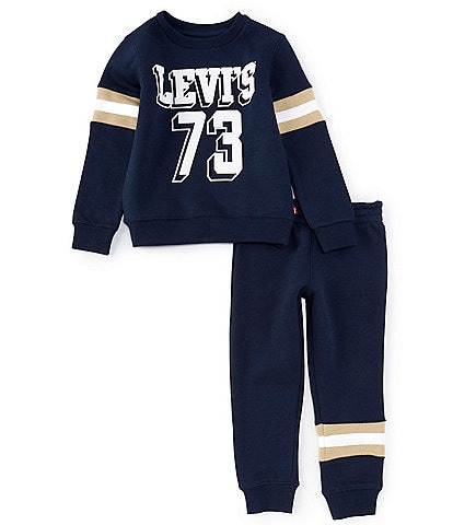 Levi's® Little Boys 2T-7 Long-Sleeve Varsity Sweatshirt & Matching Jogger Pant Set