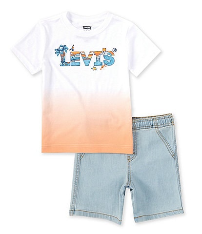 Levi's® Little Boys 2T-7 Short Sleeve Beach Logo T-Shirt & Shorts Set
