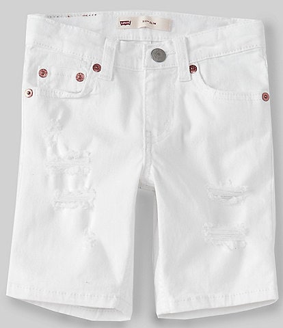 Loose Fit Denim Shorts - White - Kids