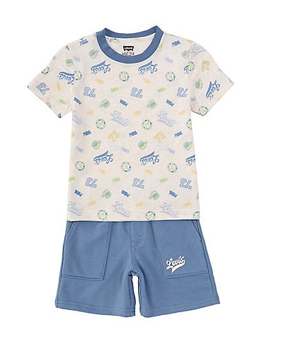 Levi's® Little Boys 2T-7 Printed Badges T-Shirt & Shorts Set
