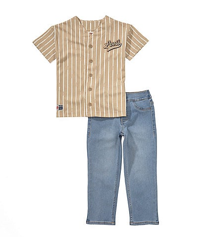 Levi's® Little Boys Short-Sleeve Baseball Shirt & Pull-On Jeans Set