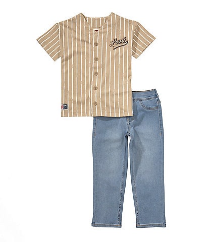 Levi's® Little Boys Short-Sleeve Baseball Shirt & Pull-On Jeans Set