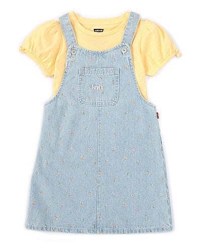 Levi's® Little Girls 2T-6X Short Puff Sleeve Jersey Knit Top & Allover Floral Print Skirtall Set