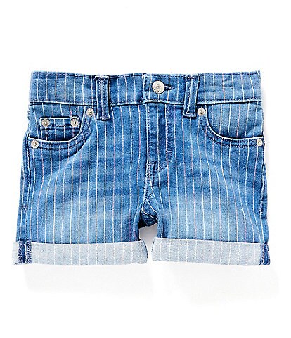 Levi's® Little Girls 2T-6X Paperbag-Waist Roll-Hem Denim Shorts