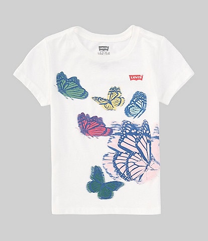 Levi's® Little Girls 2T-6X Relaxed Short Sleeve Glowing Butterfly Top