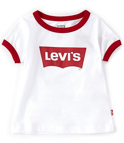 Levi's® Little Girls 2T-6X Short-Sleeve Batwing Ringer T-Shirt