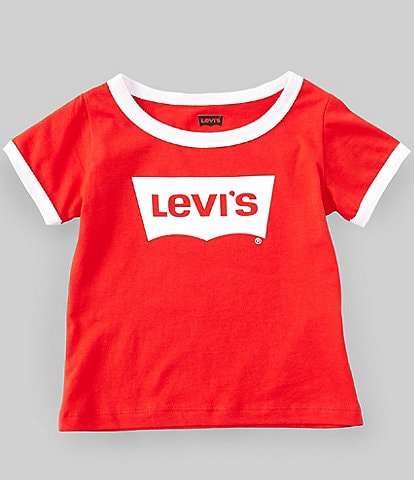Levi's® Little Girls 2T-6X Short-Sleeve Batwing Ringer Tee