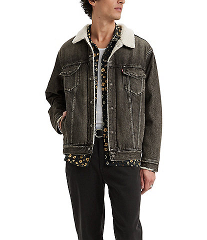 Levi's® Long Sleeve Relaxed Fit Faux-Sherpa-Detailed Trucker Jacket