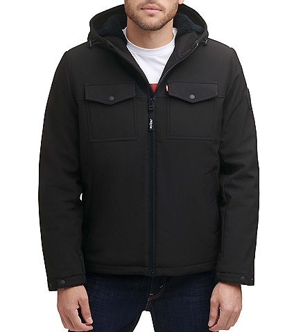 Levi's® Dual Chest Pocket Soft Shell Sherpa Lined Zip Front Jacket