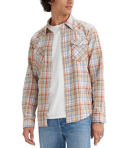 Levi's® Long Sleeve Zeke Plaid Western Shirt