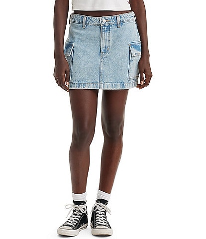 Levi's® Mid Rise Cargo Pocket Mini Denim Skirt