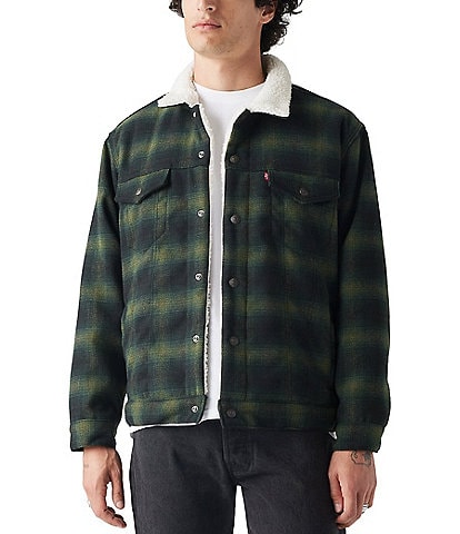 Levi's® Plaid Faux-Sherpa Trucker Jacket