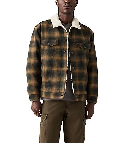 Levi's® Plaid Long Sleeve Trucker Jacket