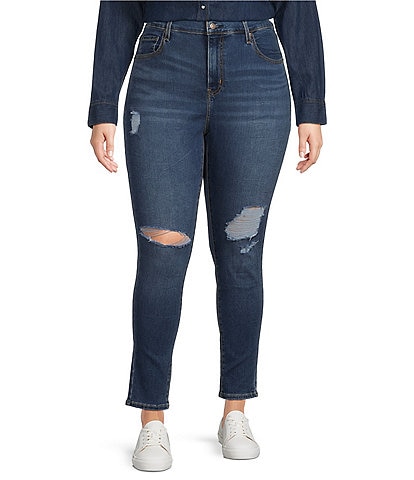 Levi's Plus Size 721 High Rise Destructed Skinny Jeans