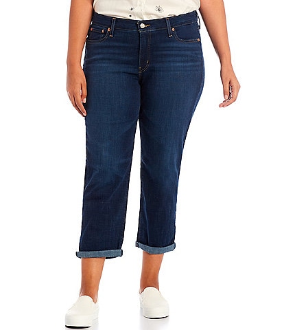 Levi's® Plus Size Tapered Leg Mid Rise Stretch Denim Boyfriend Jeans