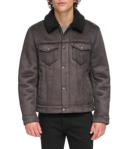 Levi's® Sherpa Faux Shearling Zip Front Trucker Jacket