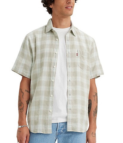 Levi's® Short Sleeve Classic Standard Fit Plaid Shirt