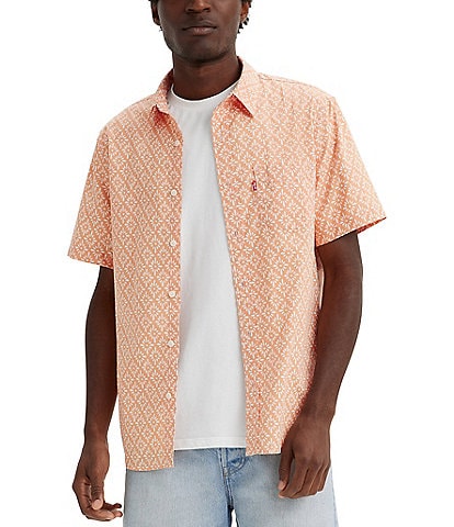 Levi's® Short Sleeve Diamond-Print Woven Shirt