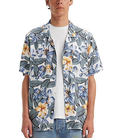 Levi's® Short Sleeve Woven Rayon Tropical Print Shirt