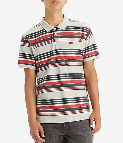 Levi's® Standard Fit Short Sleeve Housemark Striped Polo Shirt