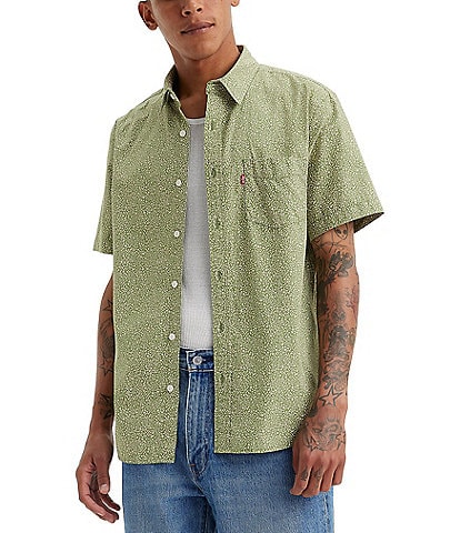 Levi's® Standard Fit Short Sleeve Micro-Printed Woven Shirt